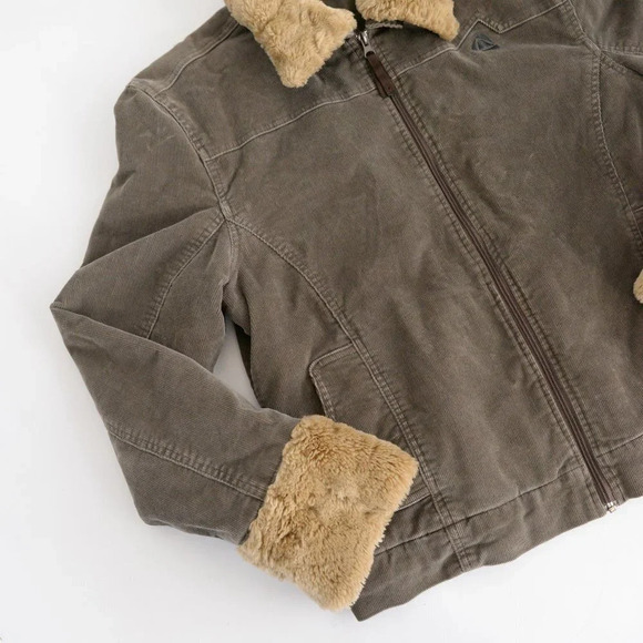 Fire Fly Brown Cord  Bomber Jacket Size Large - Picture 7 of 13